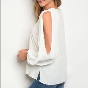 White Long sleeve blouse size Medium